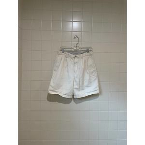 Vintage I.N.C shorts Mom Pleats White cotton Unisex Size 31